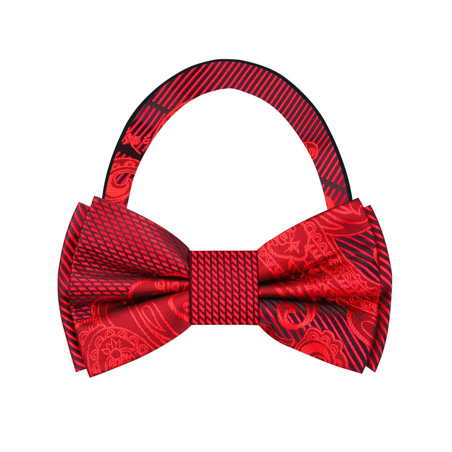 Red Paisley Bow Tie Pre tied