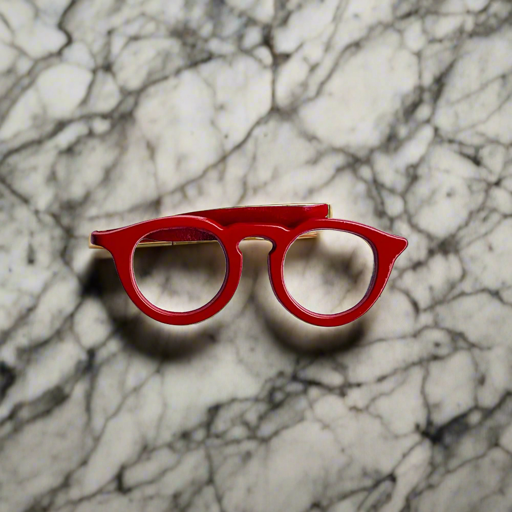 Red Glasses Tie Clip