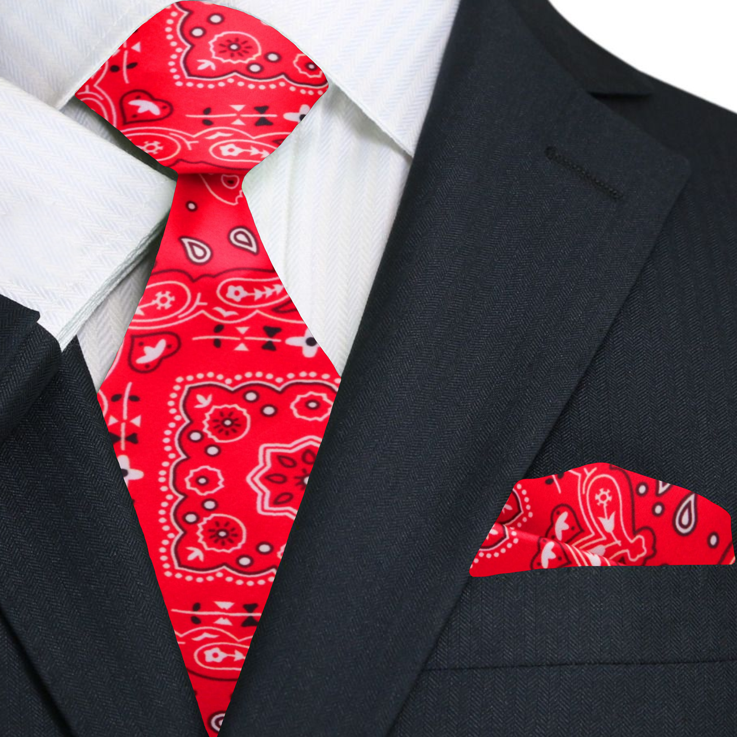 Traditional Red Bandana Paisley Necktie