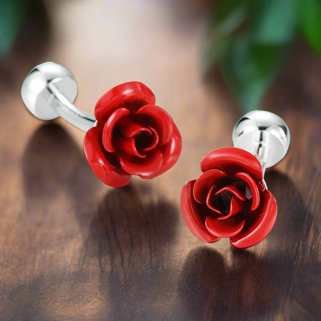 Red Rose Cufflinks