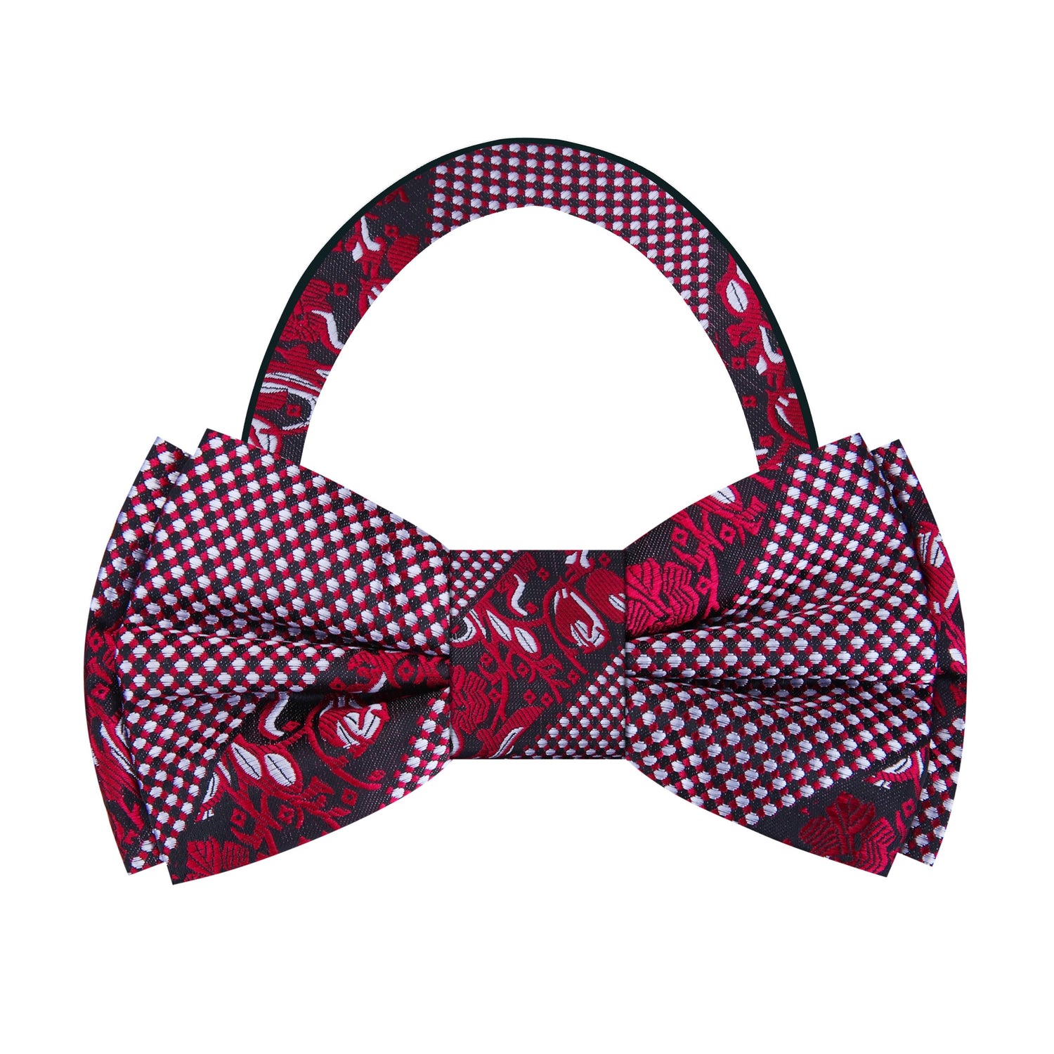 Red Floral Bow Tie Pre Tied