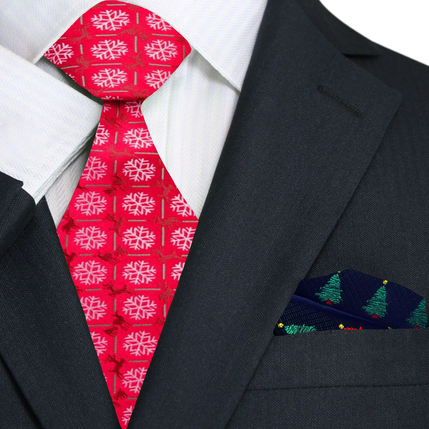 Red Snowflake Tie and Accenting Square