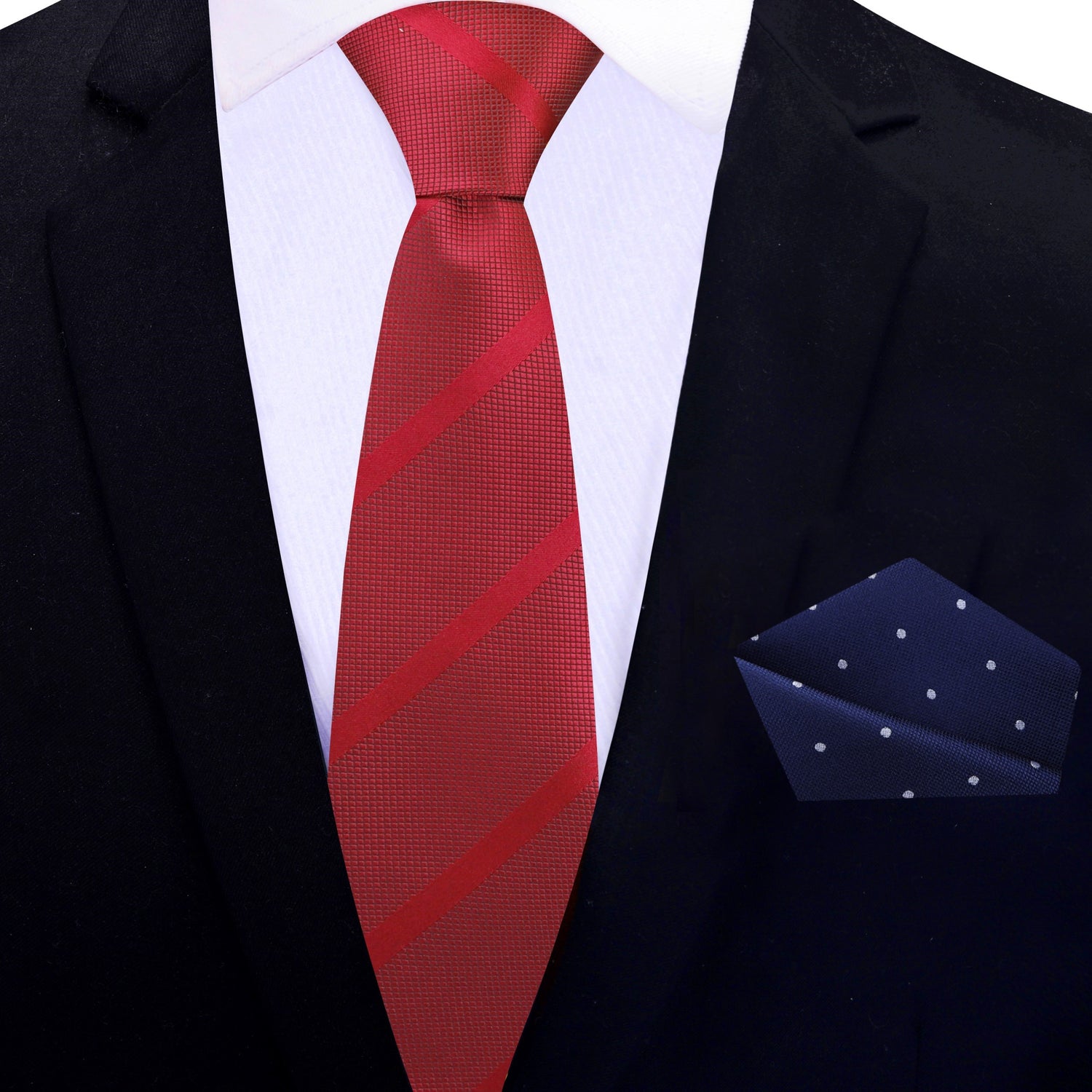 Scarlet Red Stripe Necktie