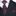 Black suit with a patterned red blue tie and pocket square