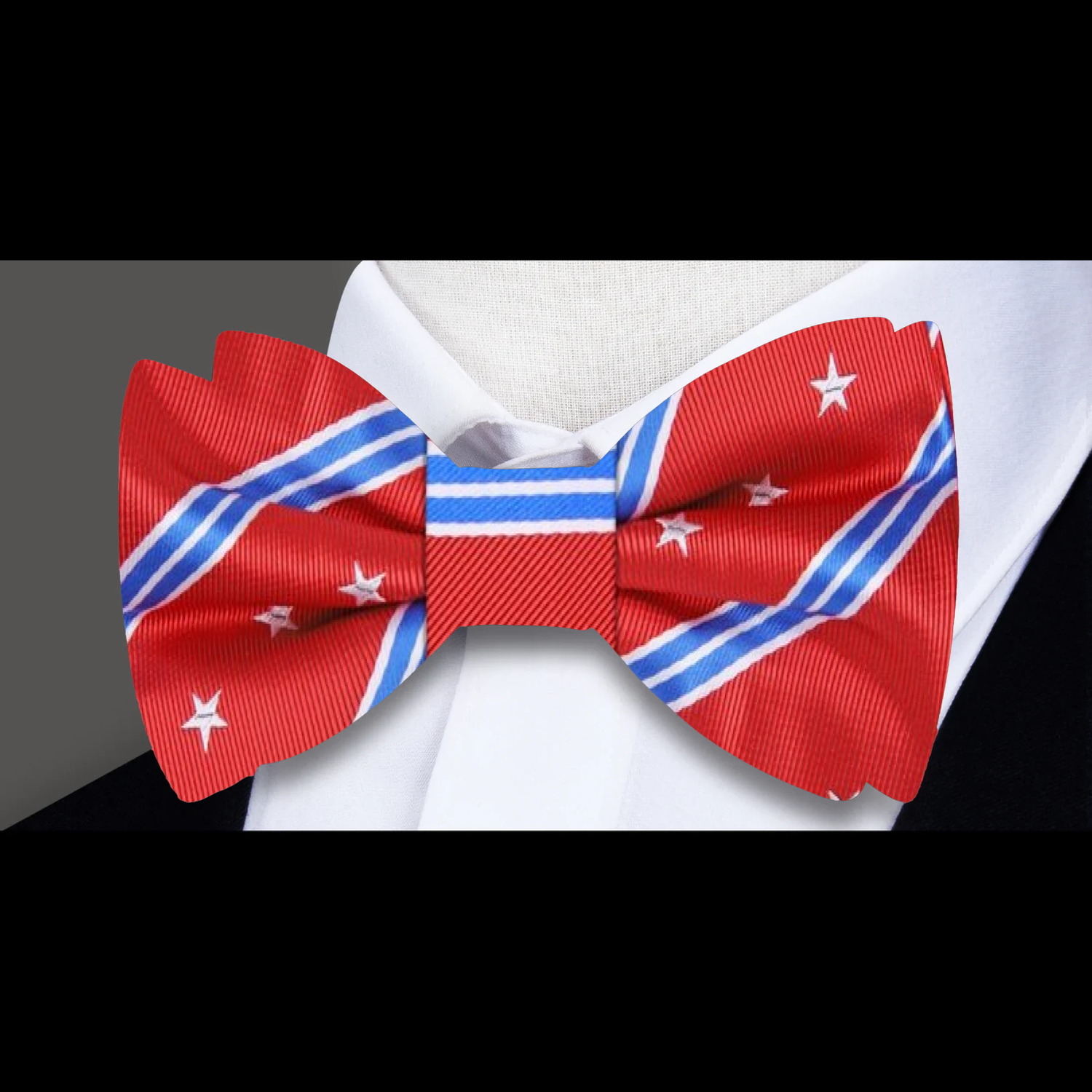 Red, Blue, White Stars And Stripes Bow Tie