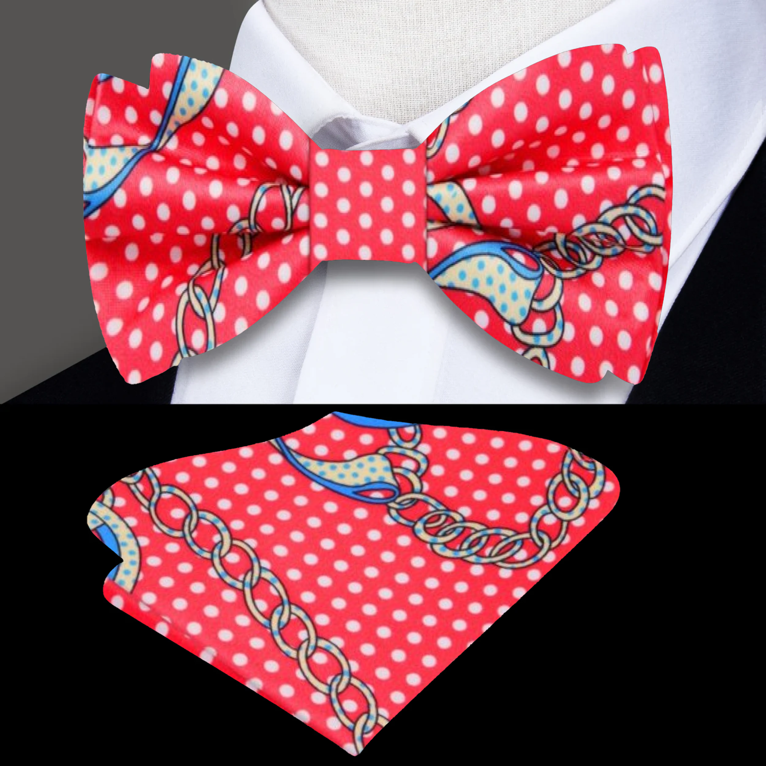 Red Peace Bow Tie and Square