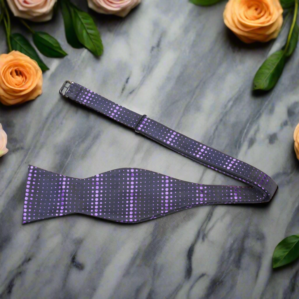 Purple Dots Self Tie Bow Tie