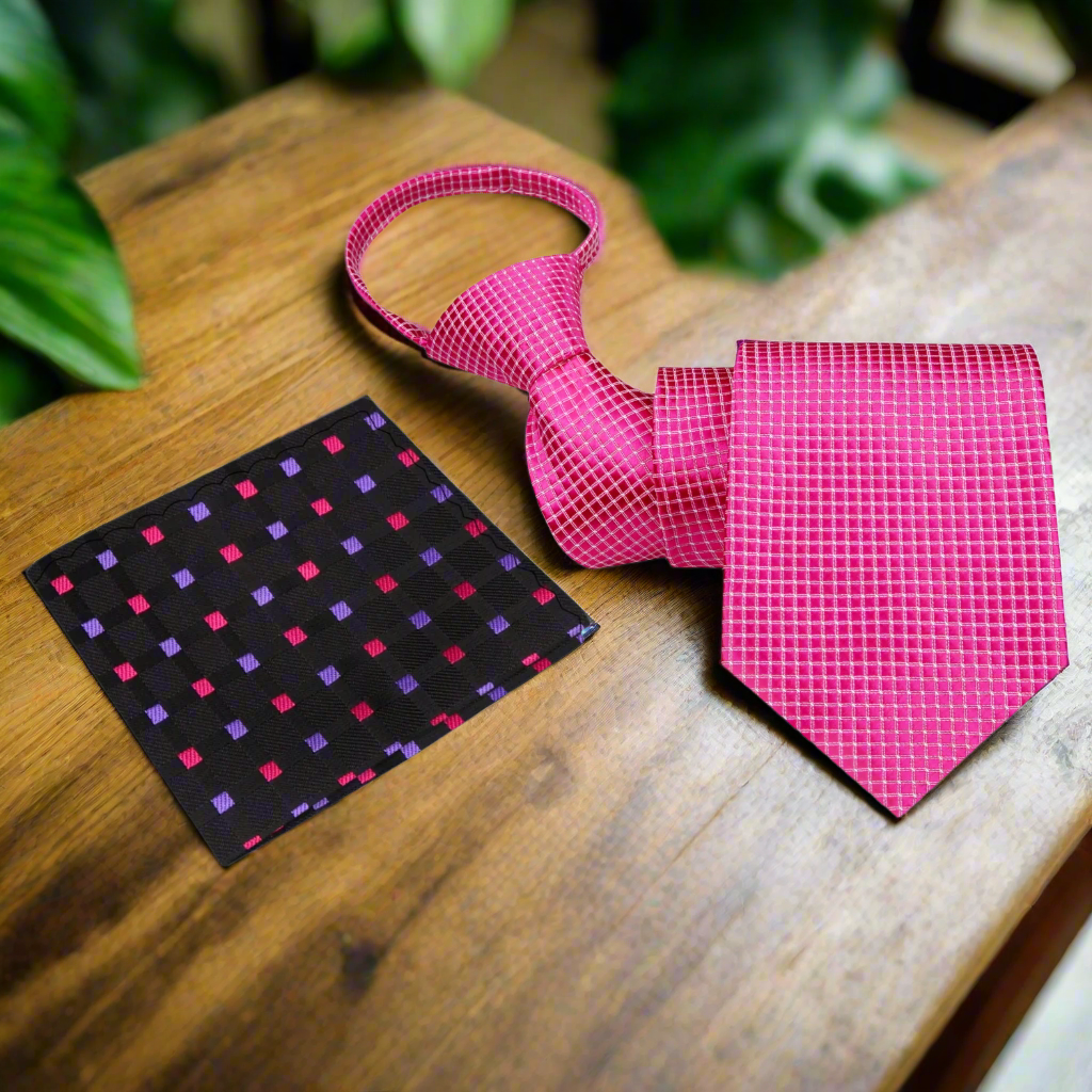 Zipper Pink Check with Accenting Black and Pink Check Square