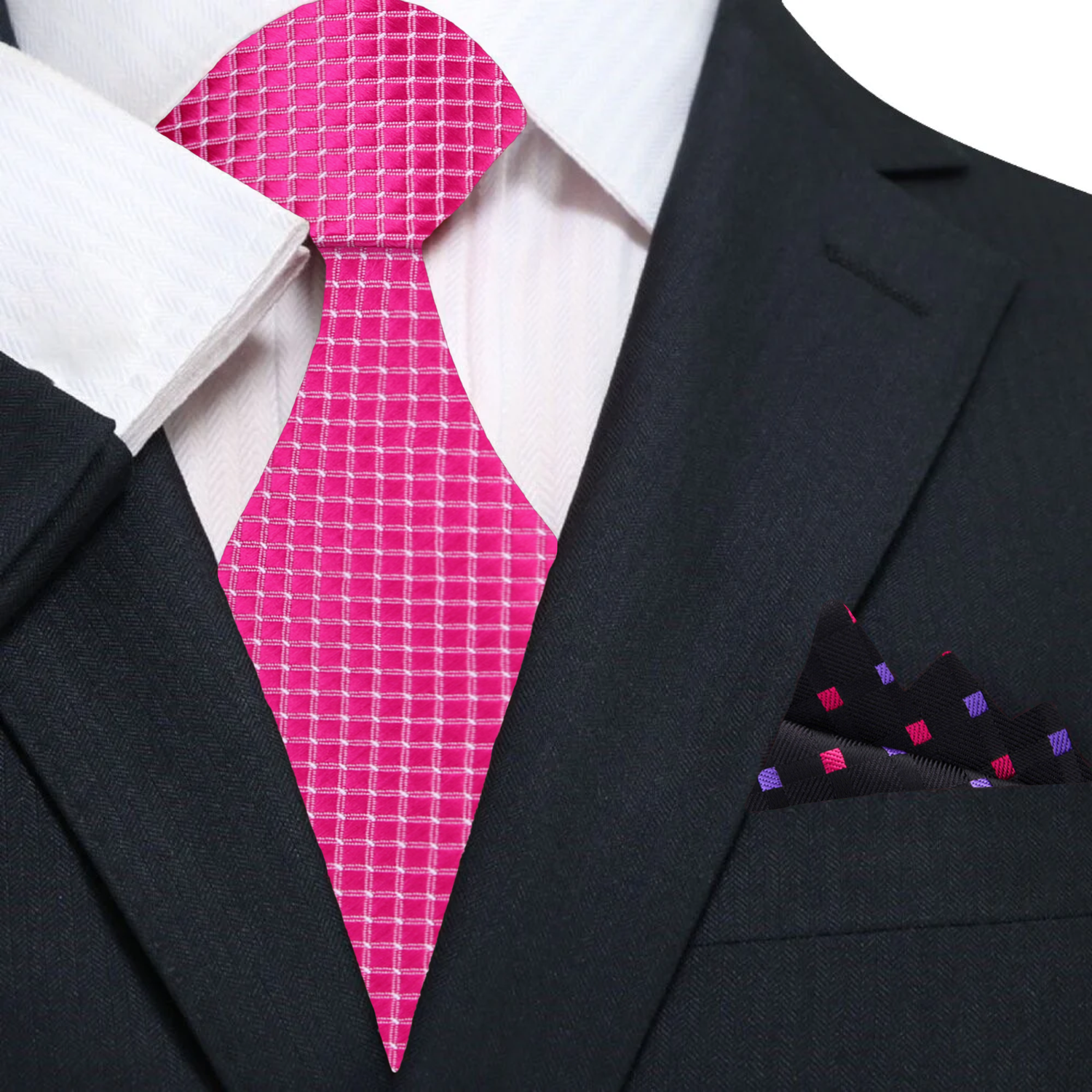 Pink Check with Accenting Black and Pink Check Square