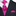 Black suit with a pink paisley tie and matching pocket square