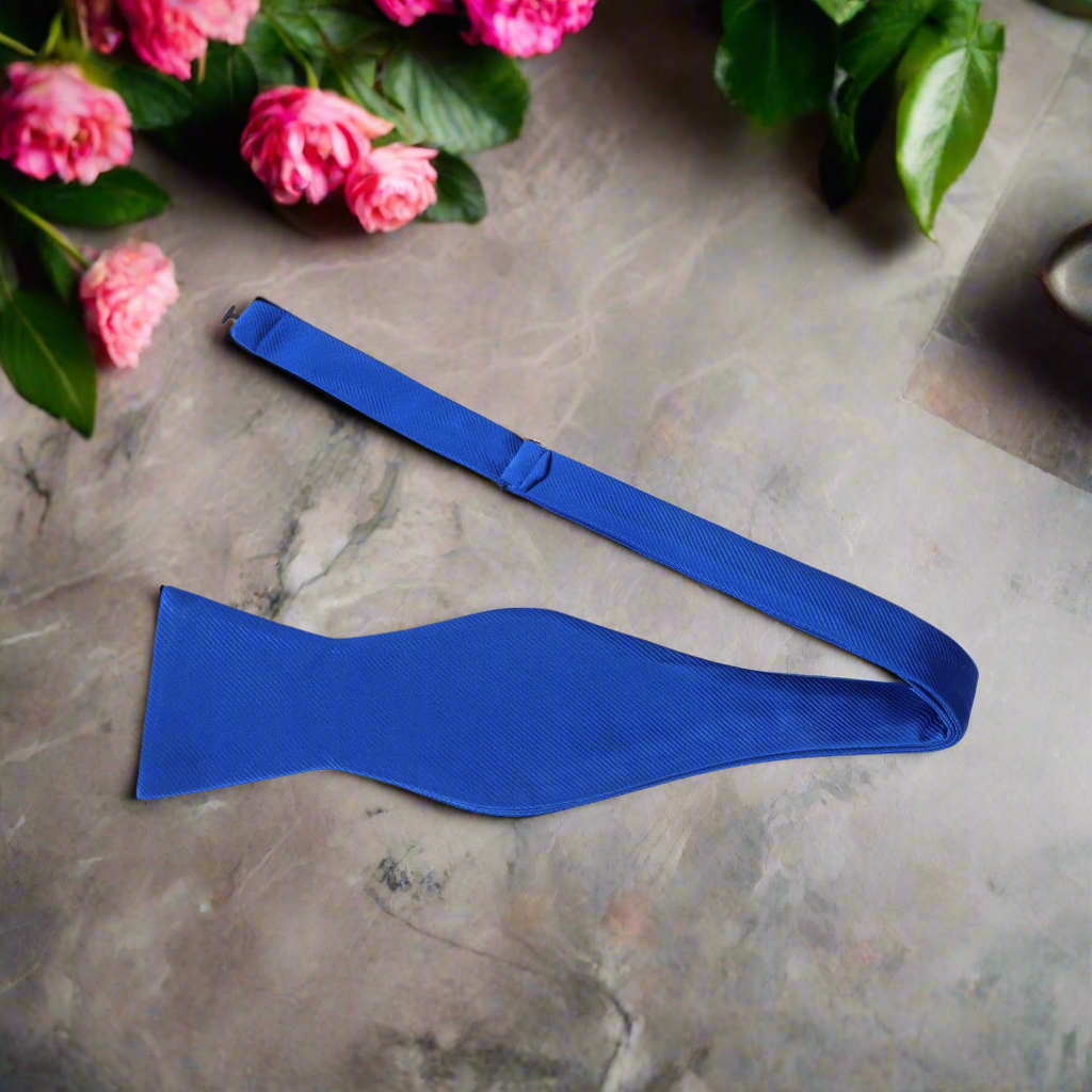 Solid Royal Blue self Tie Bow Tie