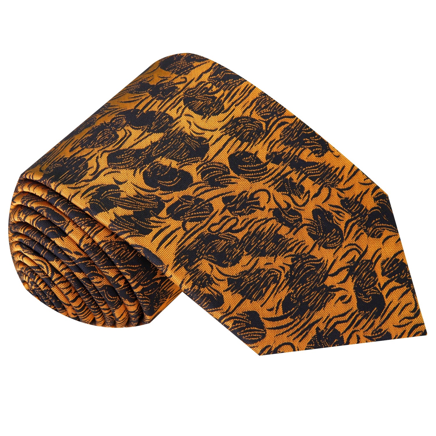 Copper Orange and Black Abstract Tie 