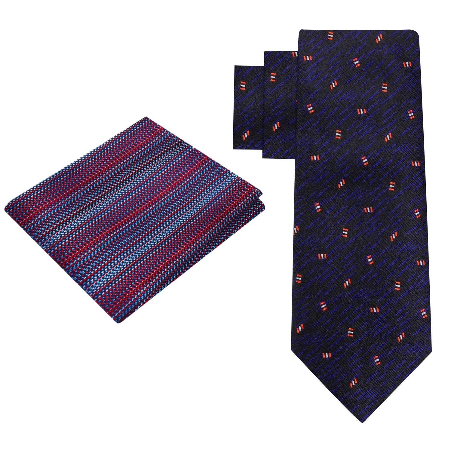 Alt View: Black, Dark Indigo, Red, Abstract Tie and Accenting Gradient Square