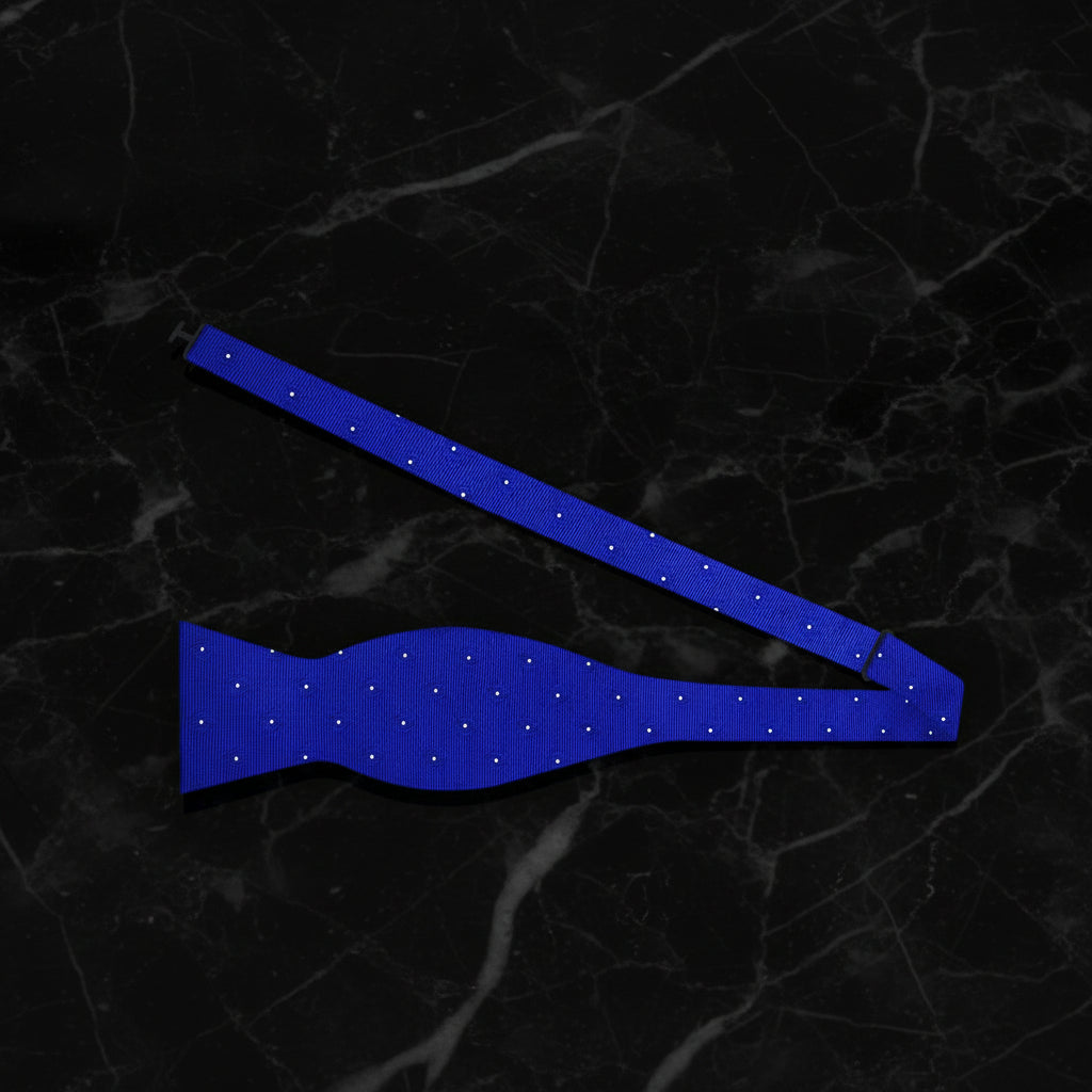 self tie blue floral bow tie