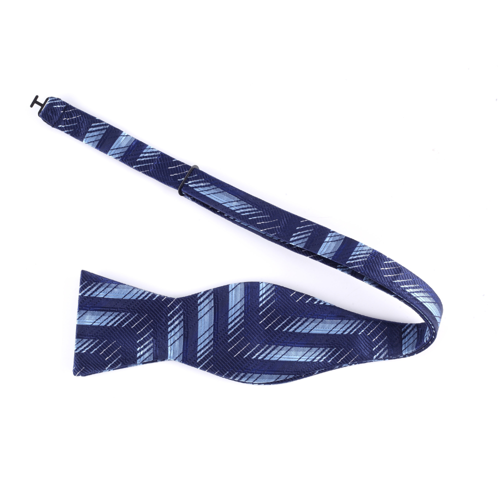 Blue, Light Blue Abstract Bow Tie Self Tie View1