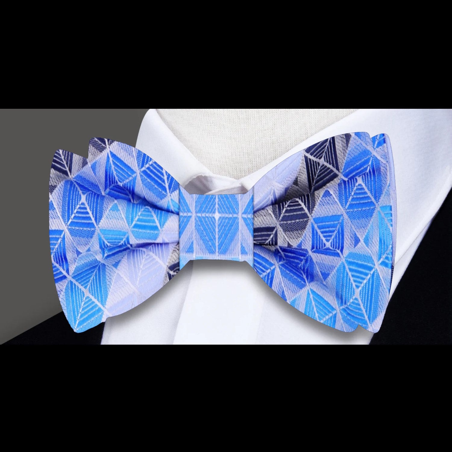  Blue Blocks Bow Tie