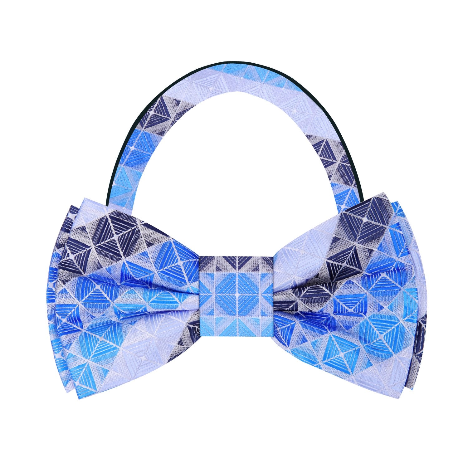  Blue Blocks Bow Tie Pre Tied