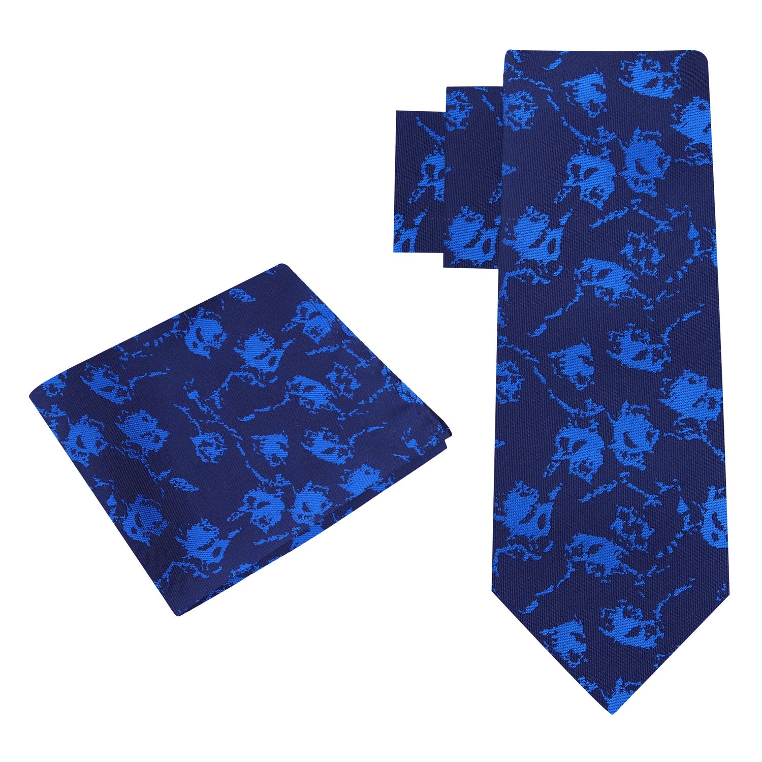 Alt View: Blue Abstract Tie and Matching Square