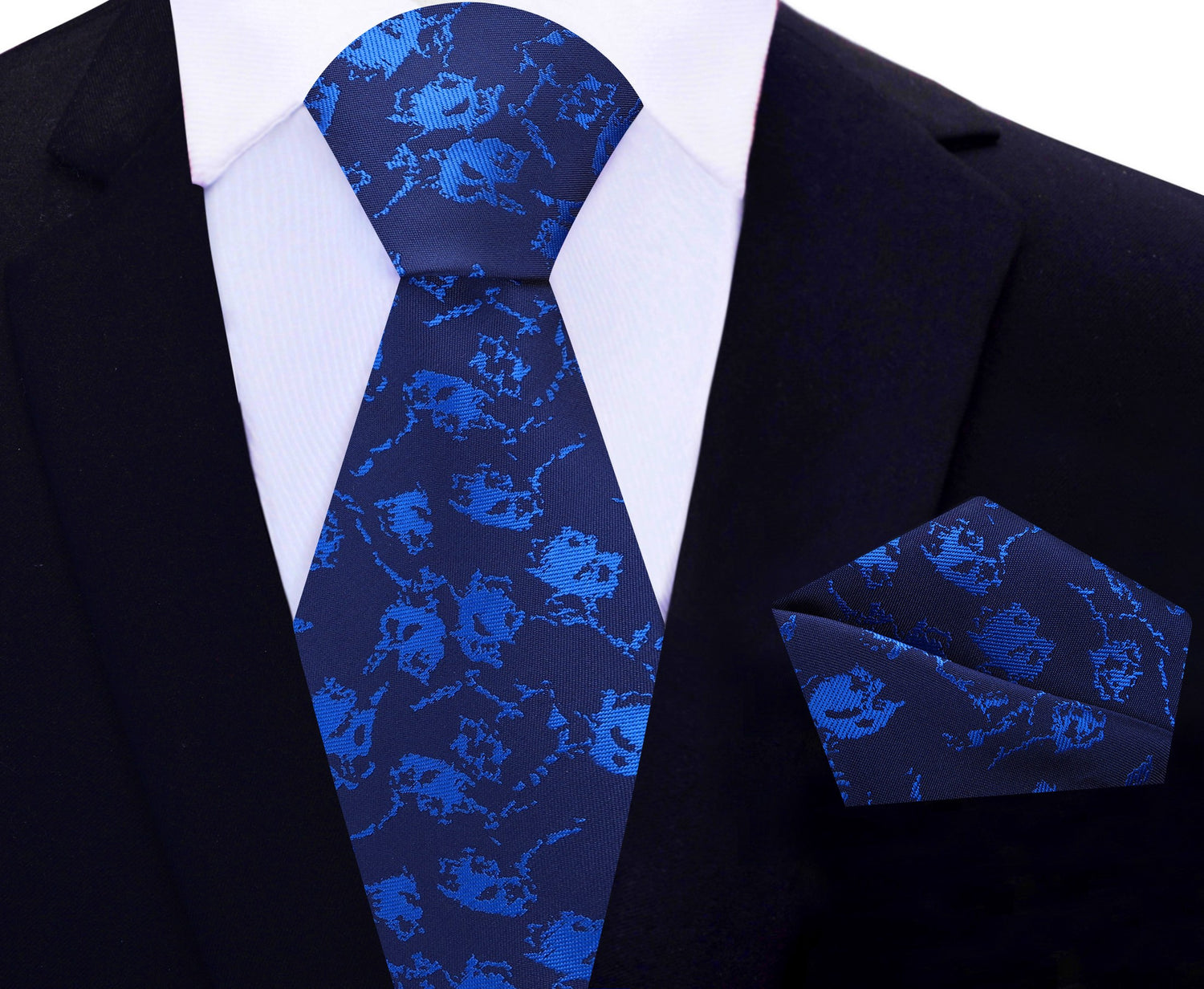 Blue Abstract Tie and Matching Square