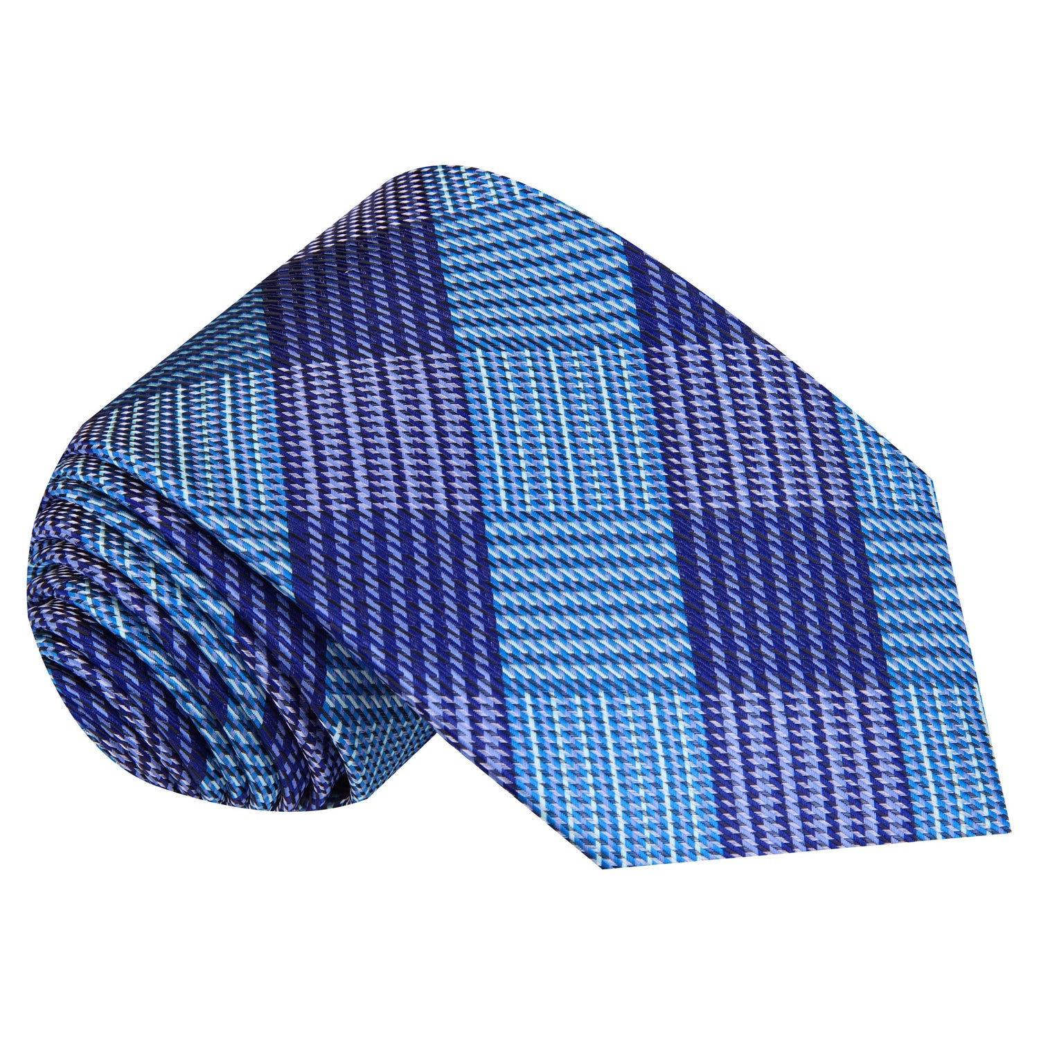 Shades of Blue Serene Plaid Necktie