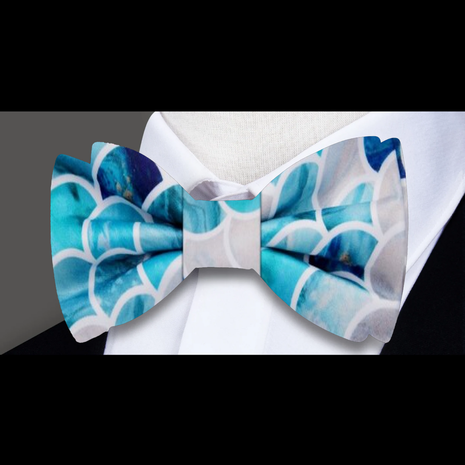 Shades of Aqua, Bone geometric bow tie