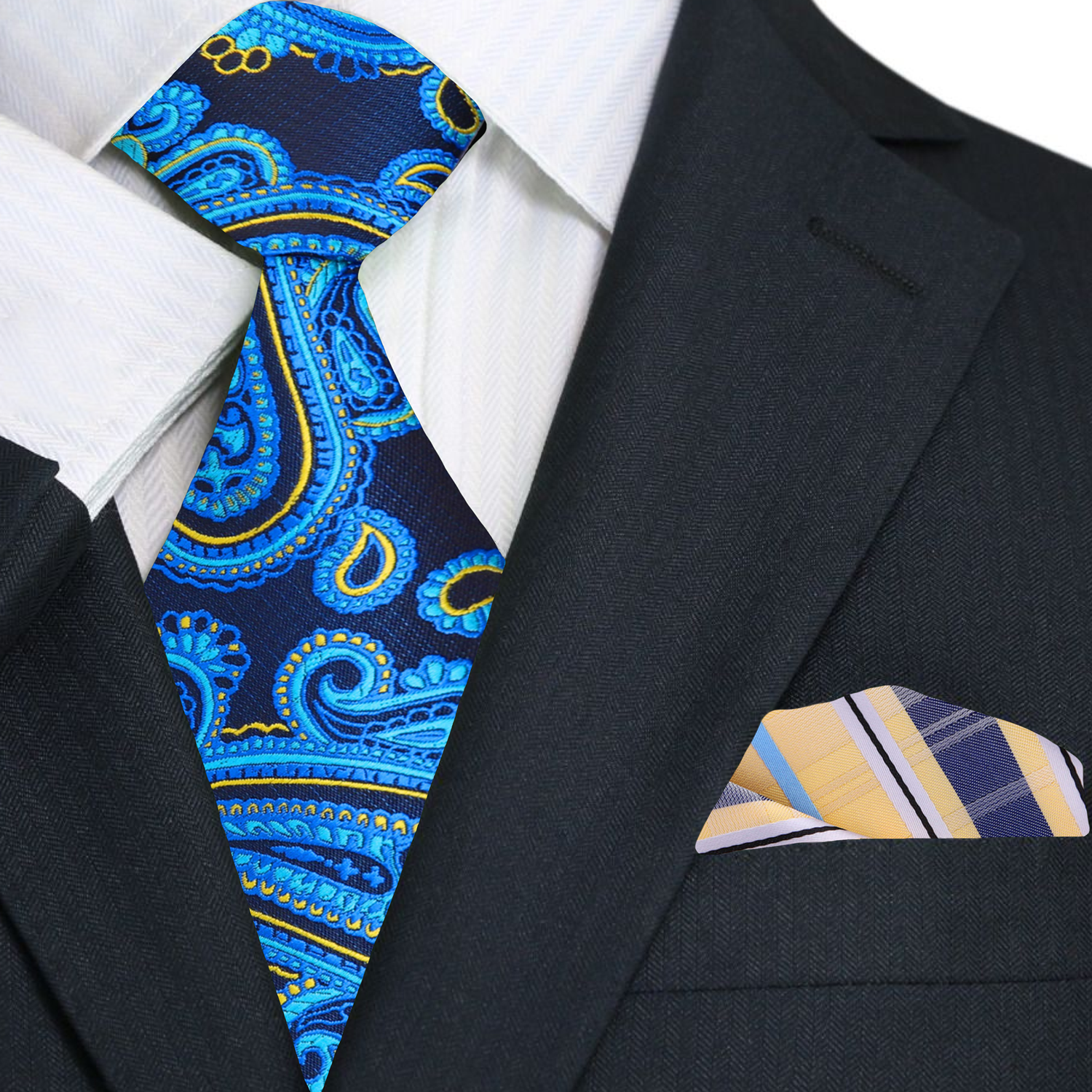 Alt Blue and Yellow Paisley and Accenting Square view 1