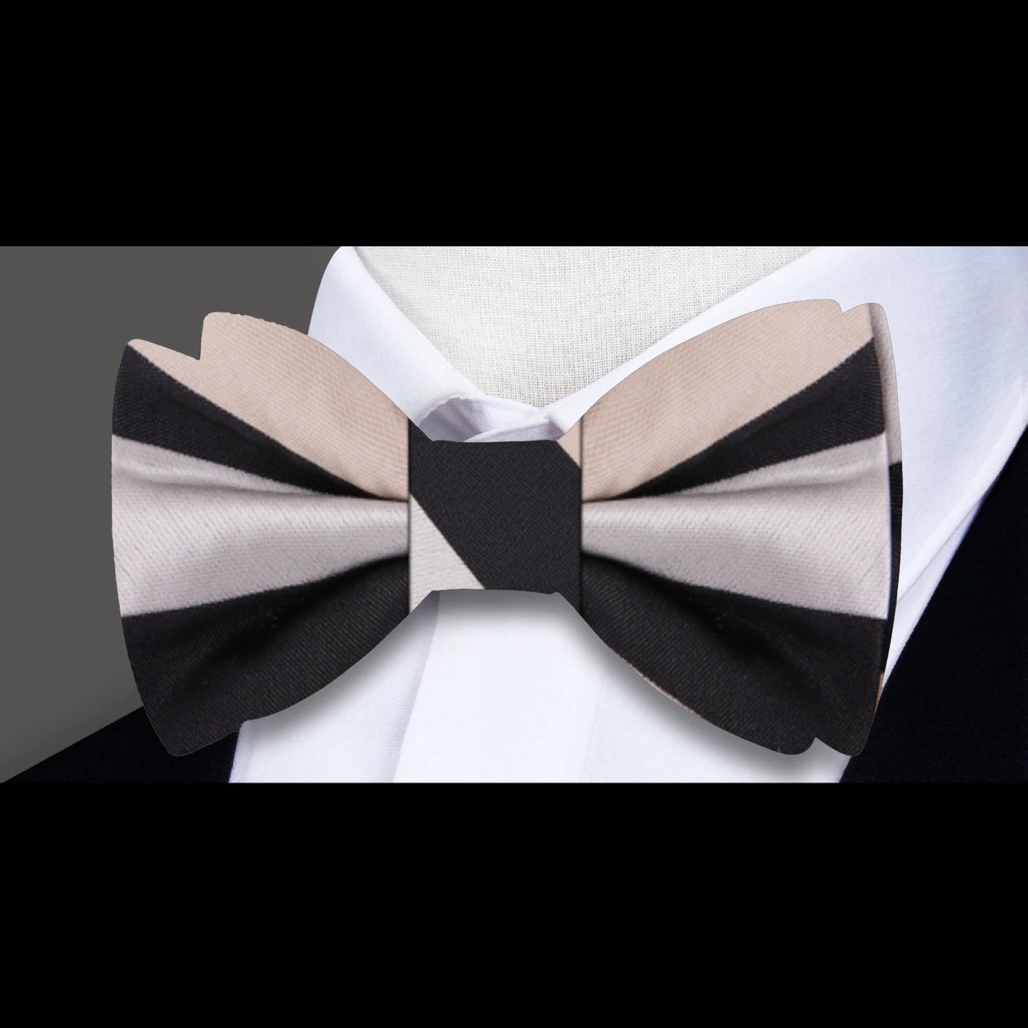 Shades of Brown Lethal Stripe Bow tie