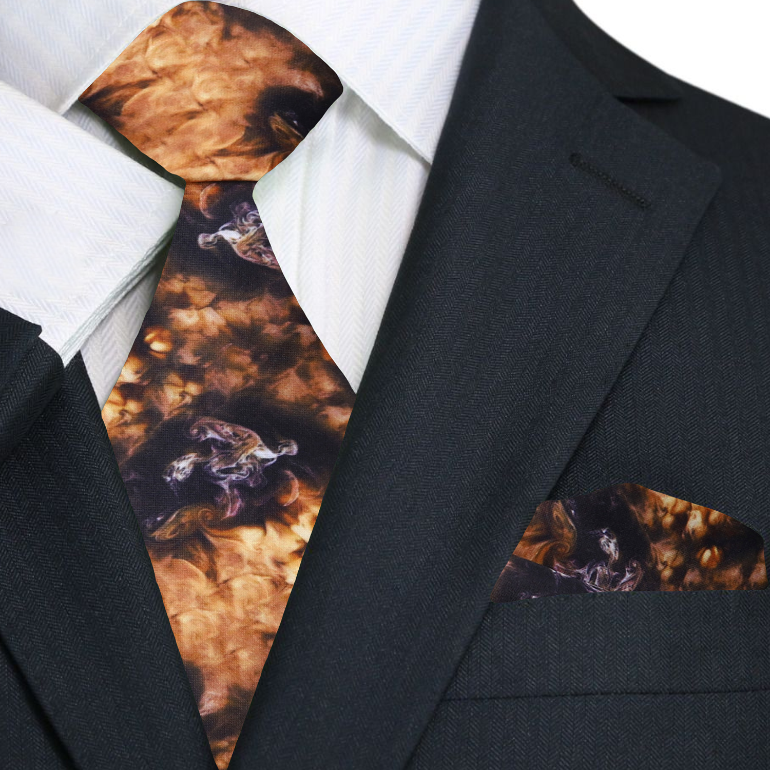 Shades of Brown Macchiato Necktie and Square