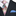 A Grey, Blue, Red Small Floral Pattern Necktie and Blue Square