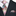 A Grey, Blue, Red Small Floral Pattern Necktie, Matching Pocket Square