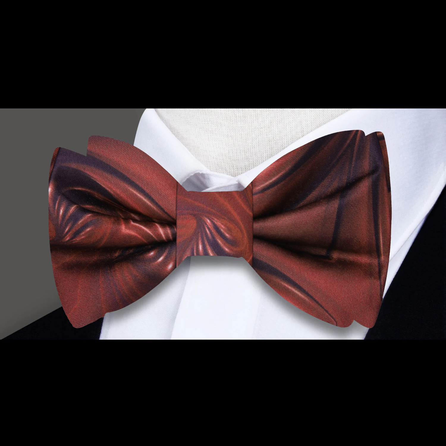 Shades of Brown Swirling Chocolate Bow Tie 
