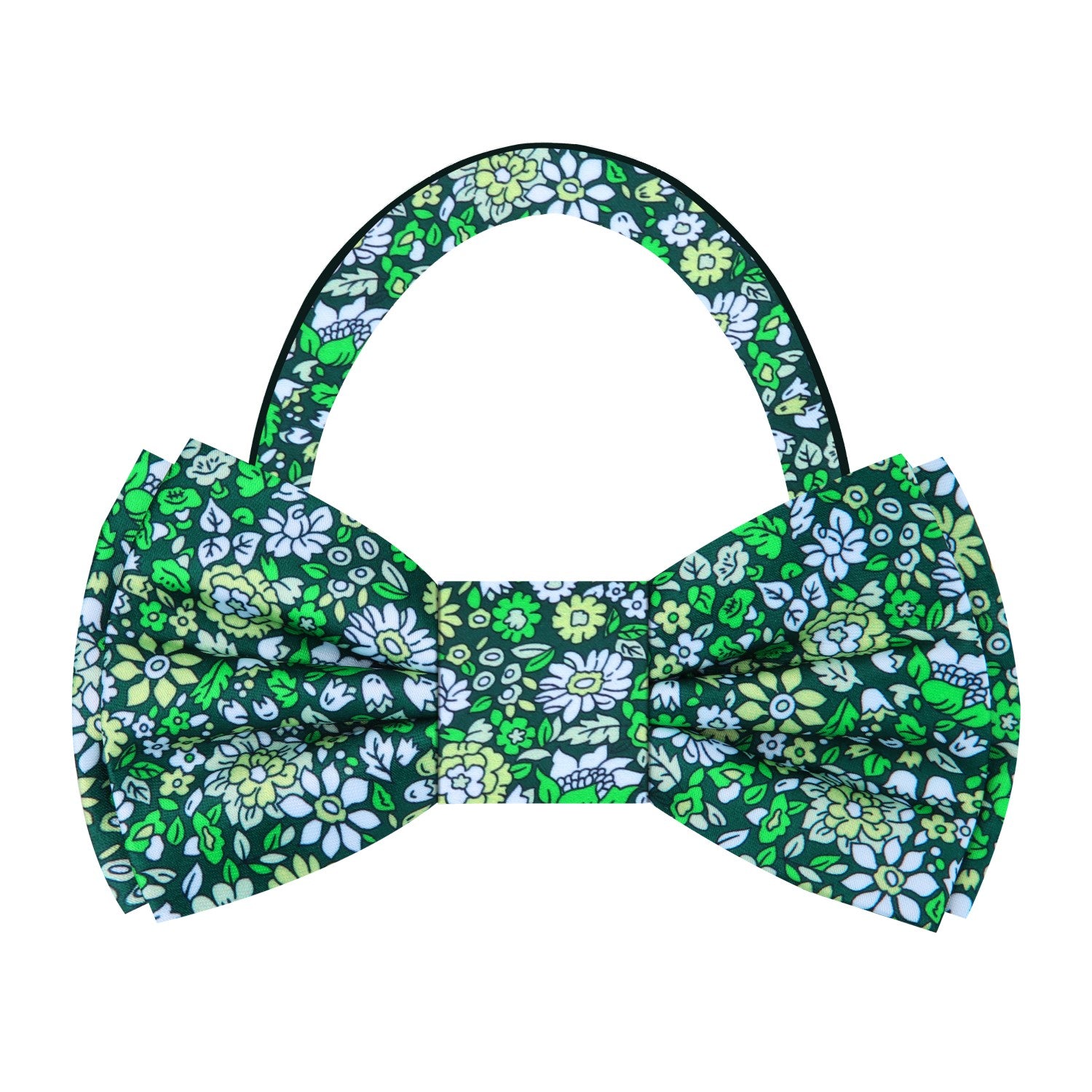 Shades of Green Floral Pre Tied Bow Tie