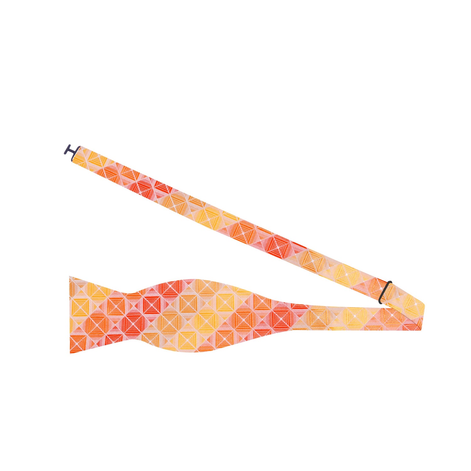 Self Tie: Shades of Orange Geometric Blocks Bow Tie  