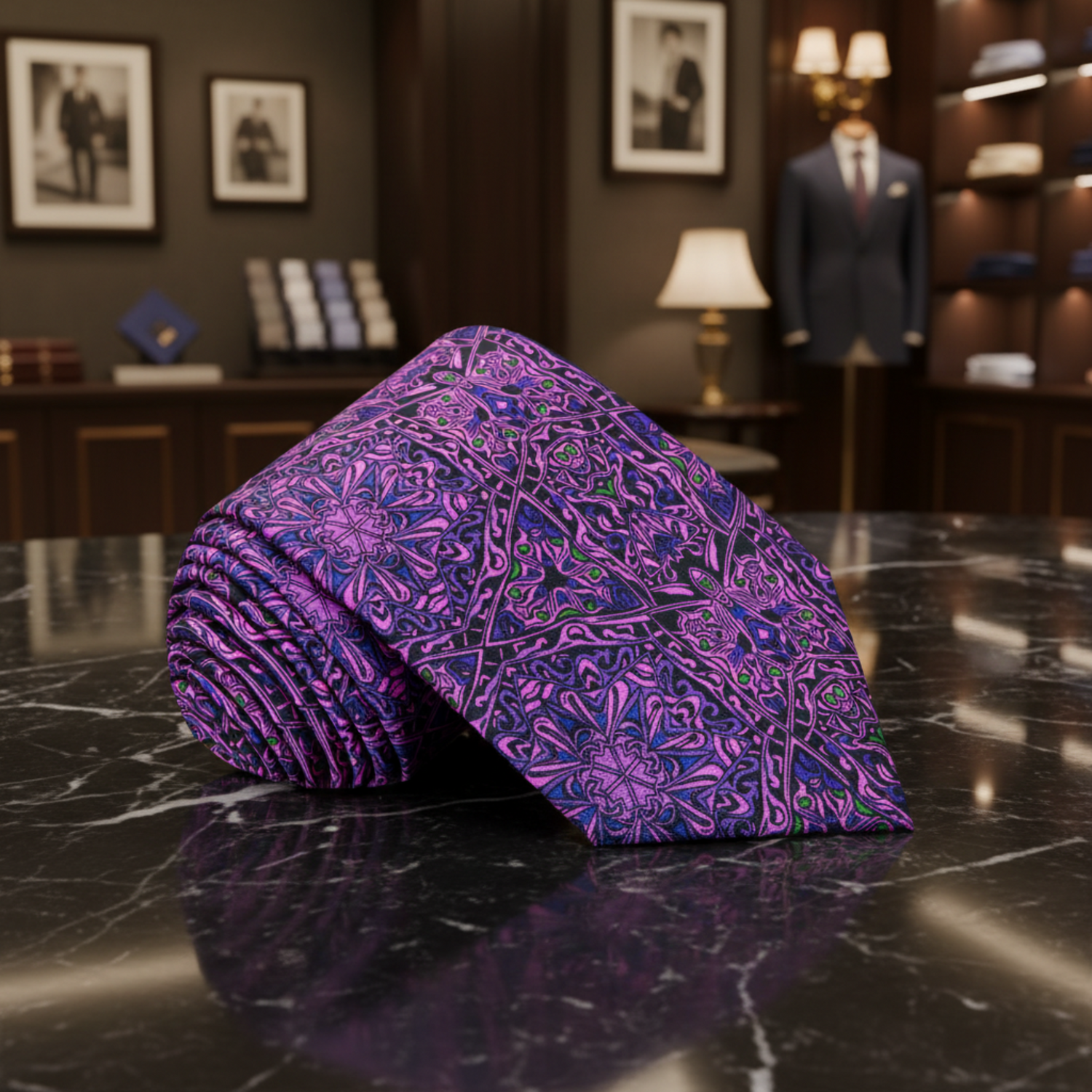 Shades of Purple Abstract Tie 