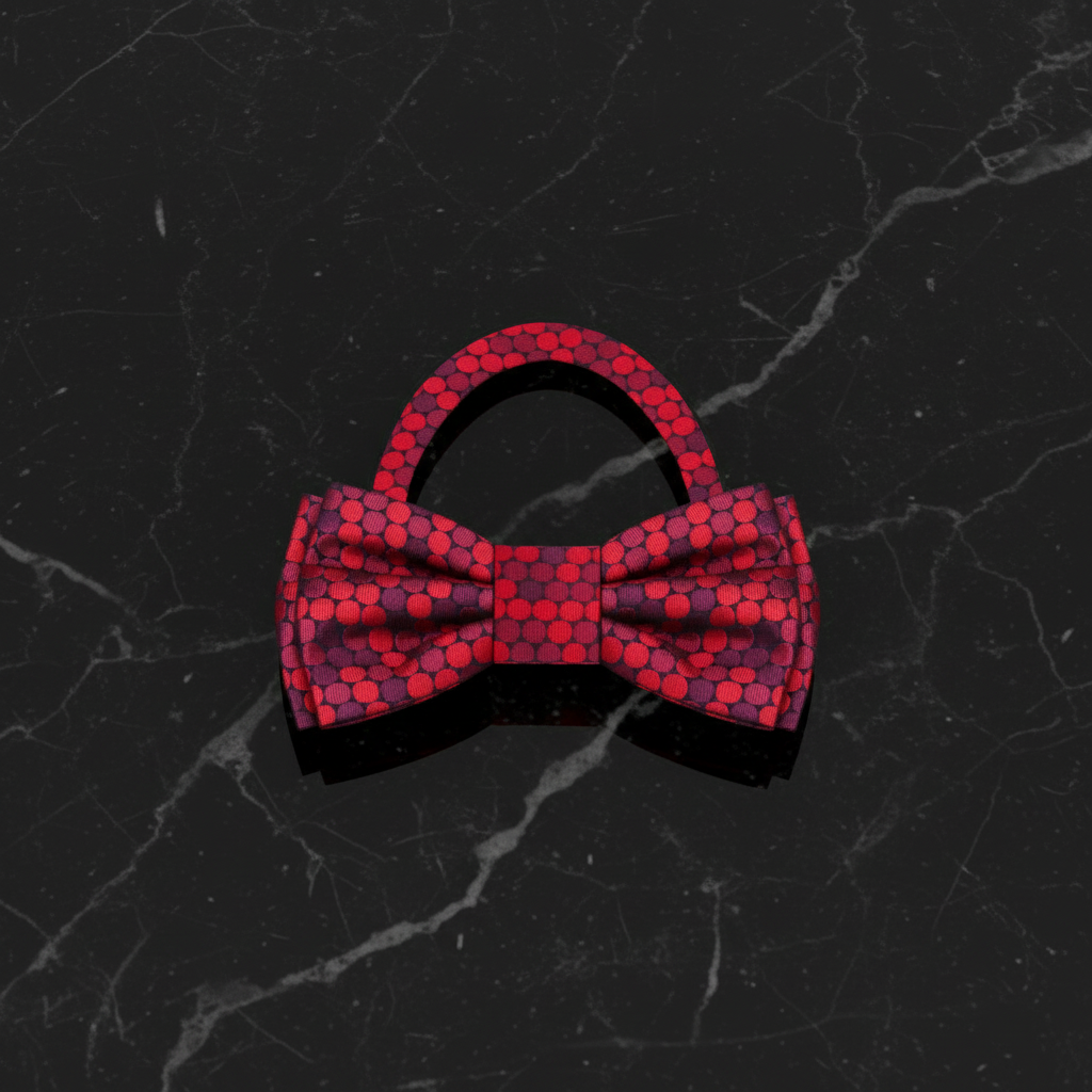 red patterned polka bow tie pre tied