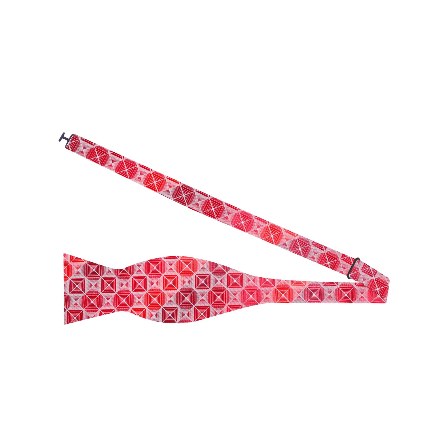 Shades of Red Geometric Bow Tie Self Tie
