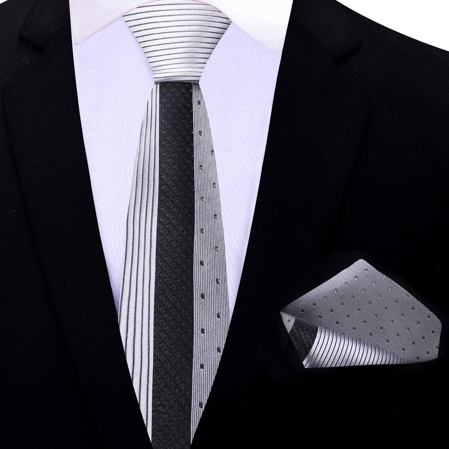 【GRANCY】　Button Design Necktie Black GRANCY】 Button Design Necktie Black Classic Satin Tie - Black