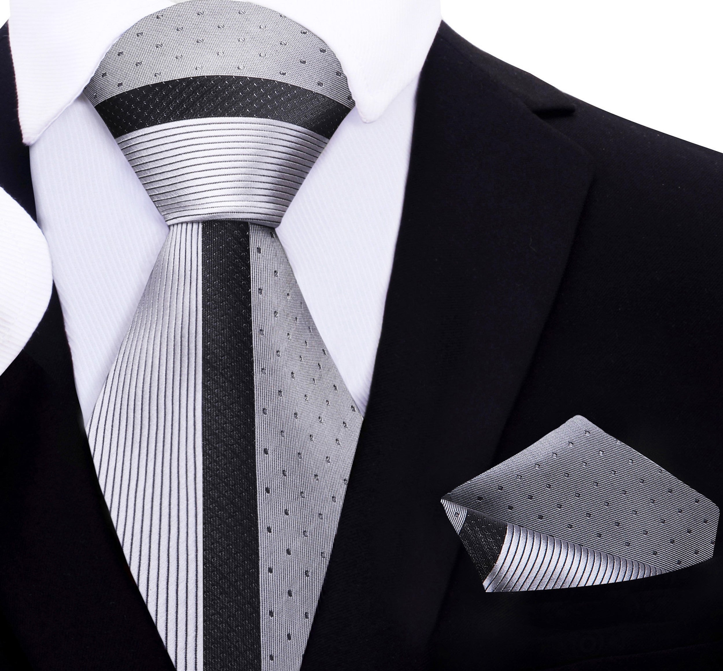 【GRANCY】　Button Design Necktie Black Black Neck Tie Breakaway Design | Clip-On Security Police