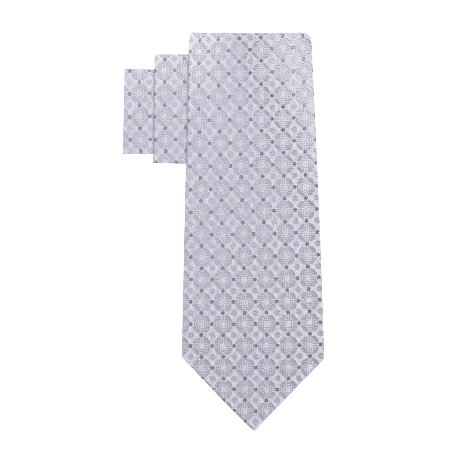 View 2: Silver Geometric Necktie 