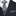 A Grey, Black Large Diamond Pattern Necktie, Matching Pocket Square||Dark Grey, Black