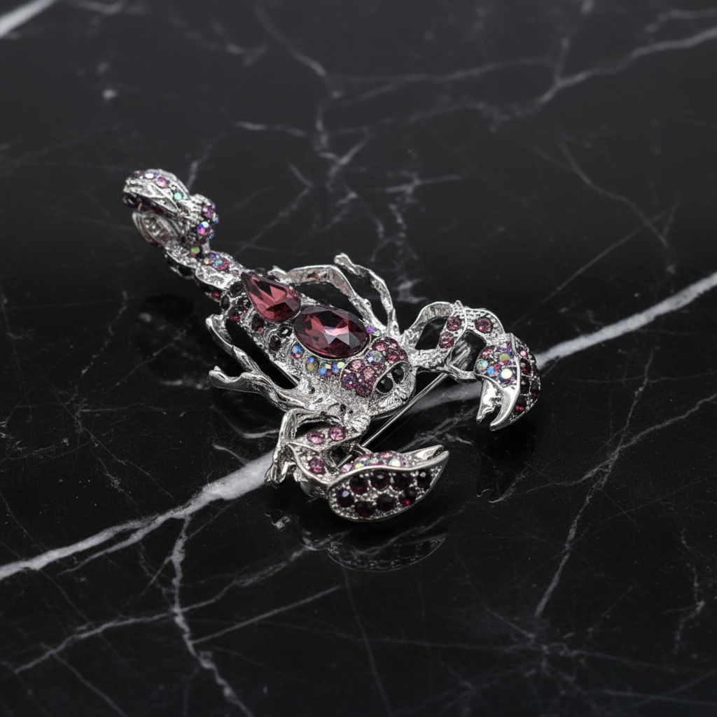 HETICA Women's Animal Crystal Insect Lapel Pin - Alloy Safety Brooch For Blouse, Hat, Or Scarf