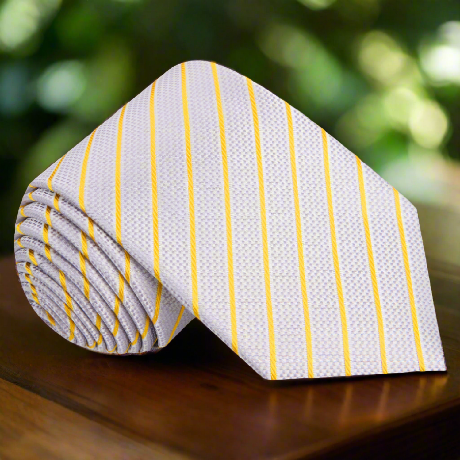 Silver and Gold Pinstripe Necktie  