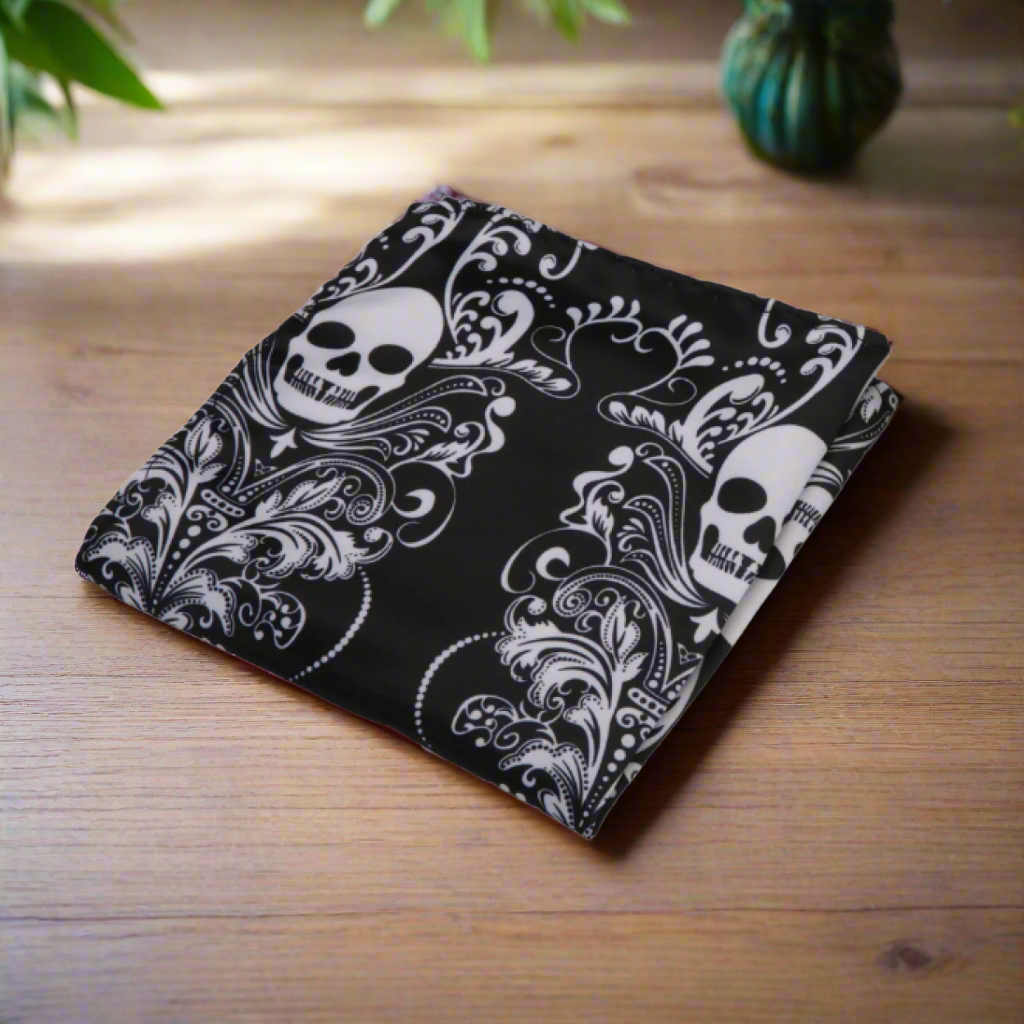 Black, Grey Skulls Handkerchief