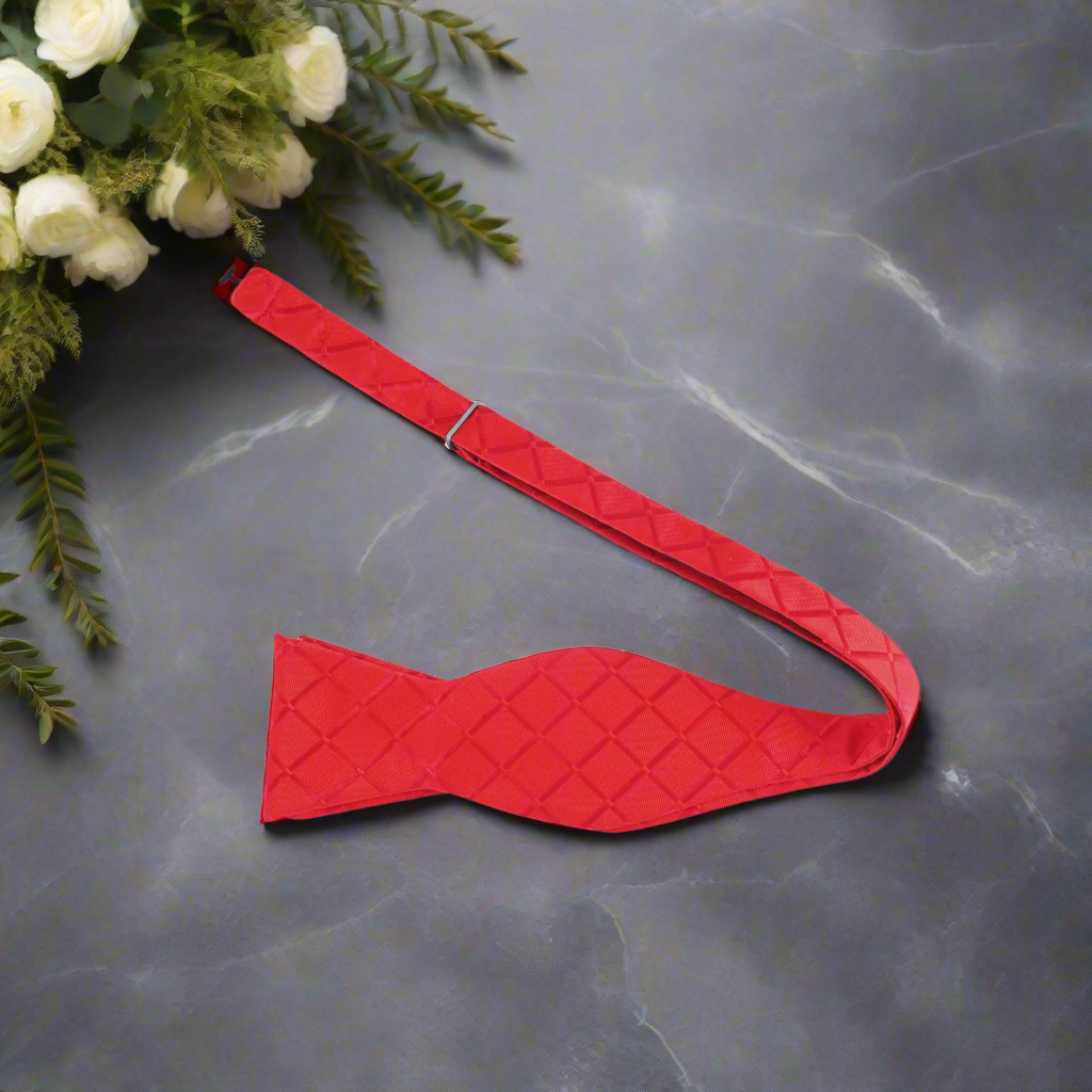 Red Self Tie Bow Tie