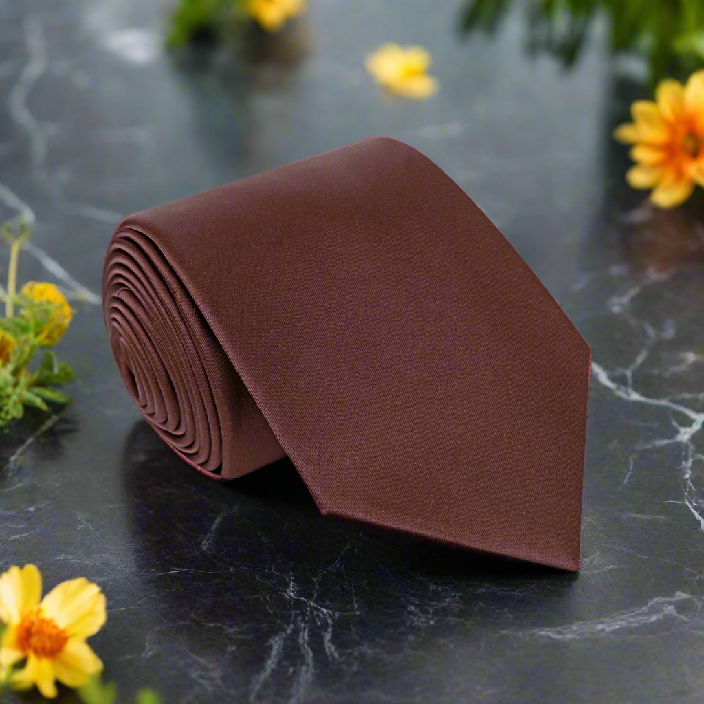 Solid Brown Necktie