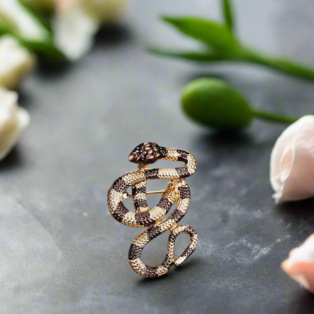 Gold Snake Lapel Pin