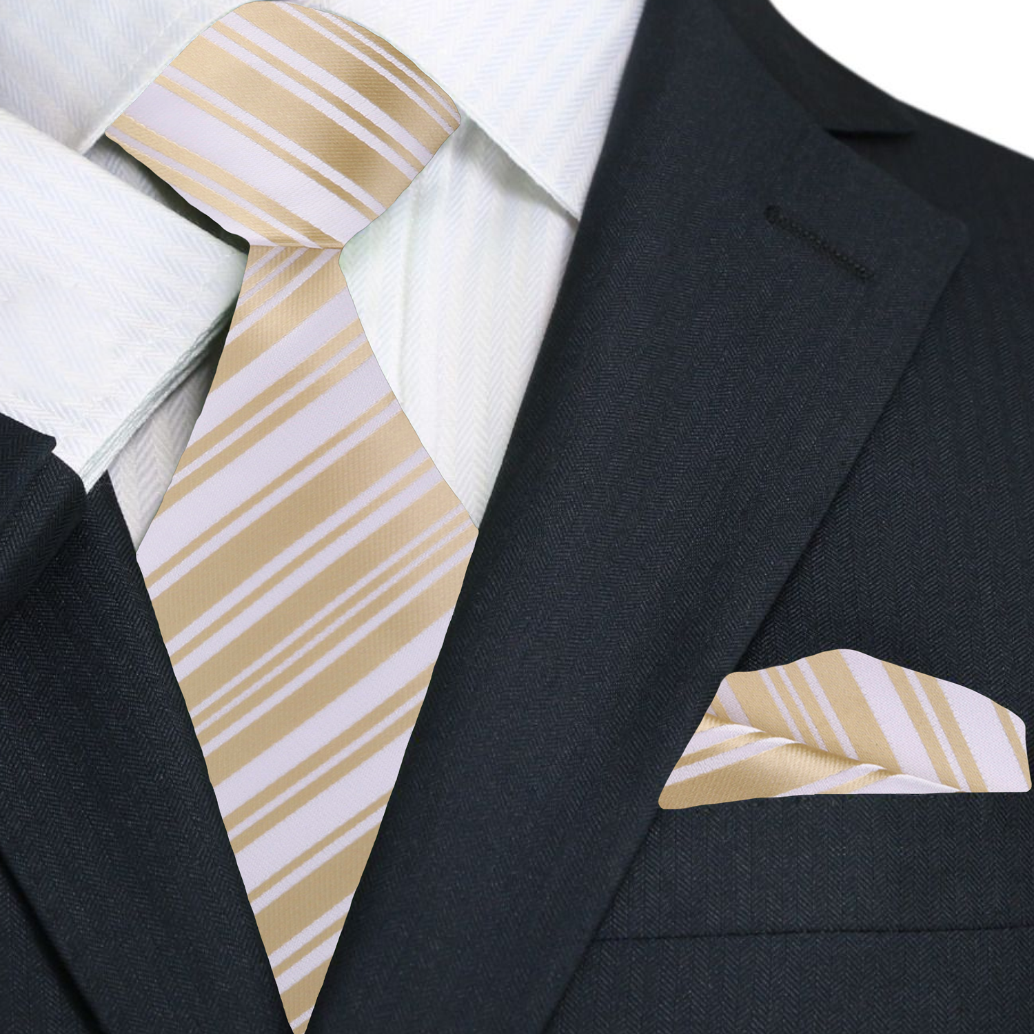 Pure Stripe Tie Necktie & Matching Square / Regular (60") Pure Stripe Tie Necktie & Matching Square / Regular (60")