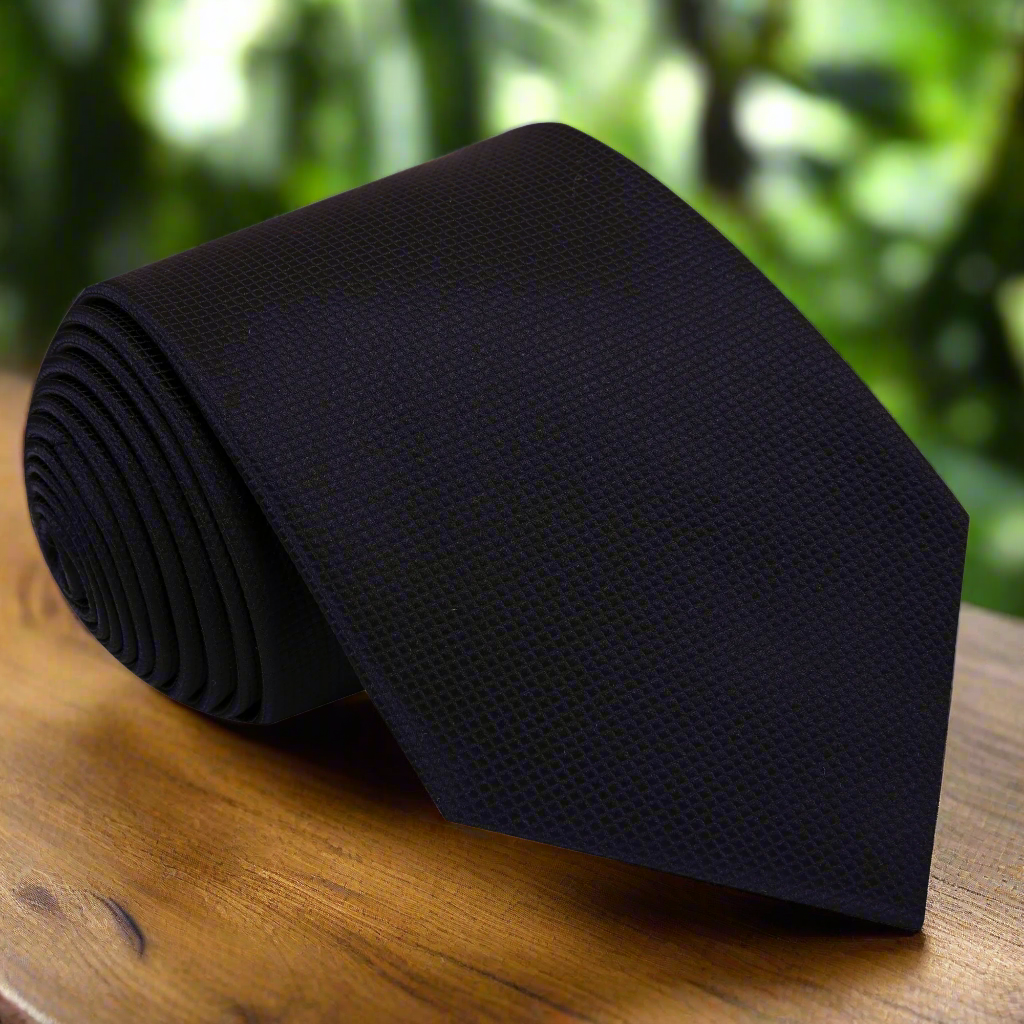 Solid Black Block Tie 1
