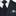 Black suit with white shirt, black tie, and patterned pocket square.