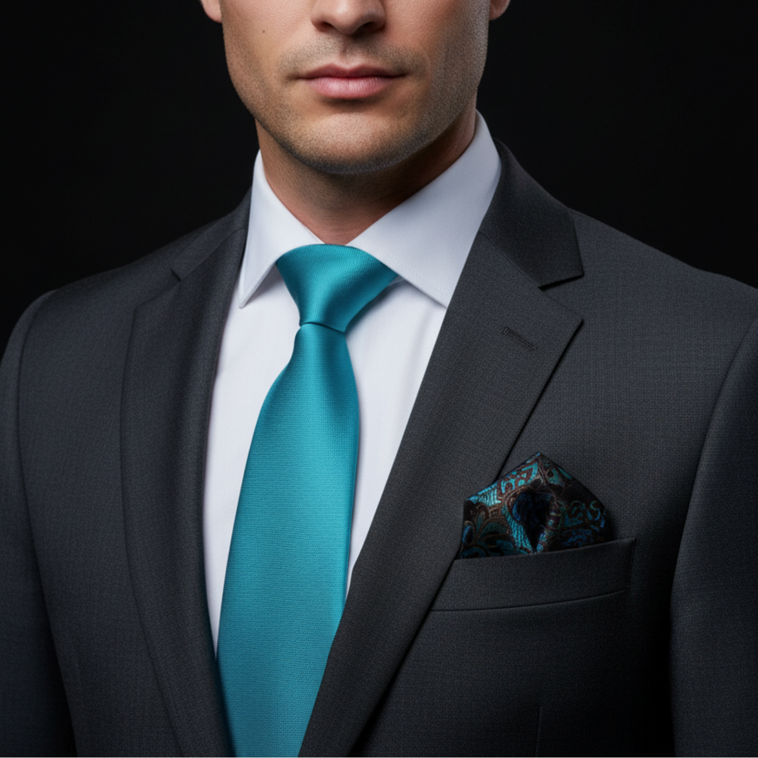 Caribbean Blue-Green Solid Necktie
